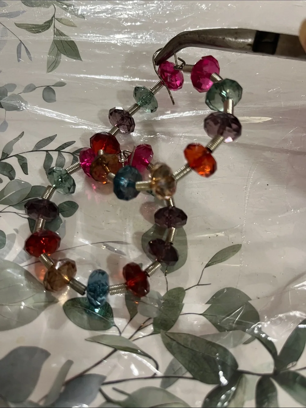Multicolor Beaded Hoop Earrings - Women Jewelry